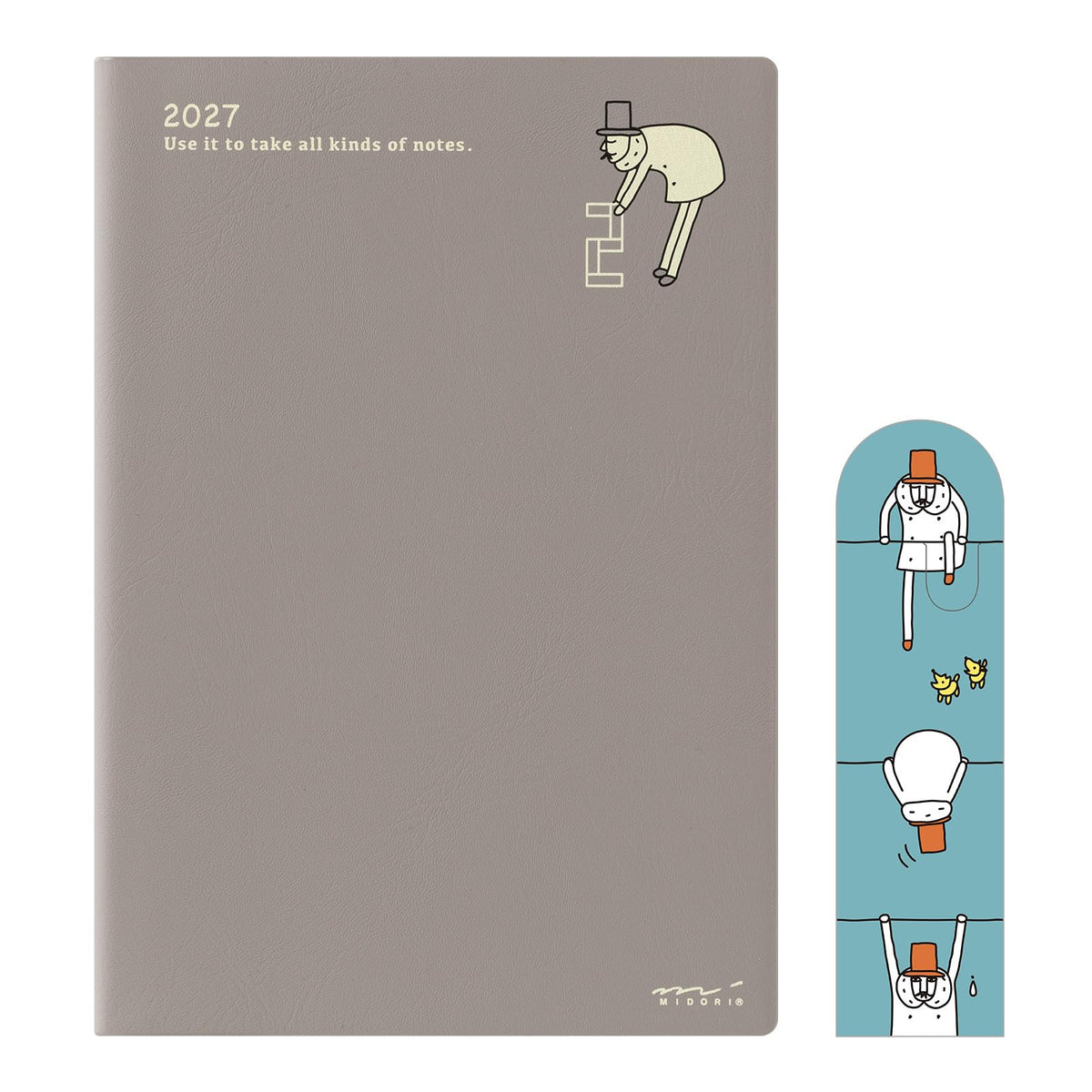 Midori Pocket Diary 2027 B6 Weekly Limited Edition Bookmark with Ojisan Pattern 22452006 (Starts from January 2027)
