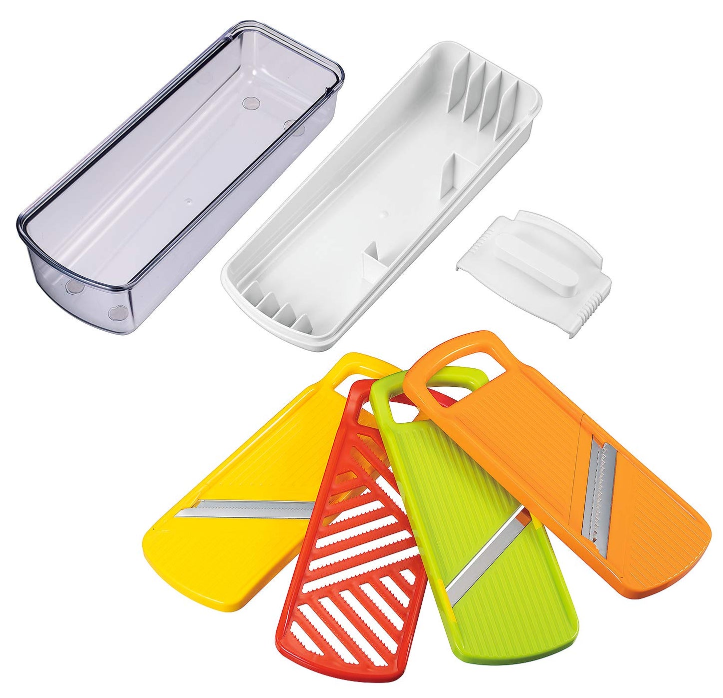 Shimomura Kougyou FV-641 Full Veggie Vegetable Cooker Set, Made in Japan, Niigata, Made in Tsubamesanjo, Yellow, Orange, Red, Green, Clear, 9.3 x 3.3 x 3.3 inches (235 x 85 x 85 mm)