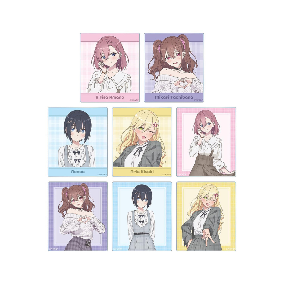 TV Anime Temptation of 2.5 Dimensions Illustrated Checkered Pattern Coordination Version Trading Acrylic Card Box of 8