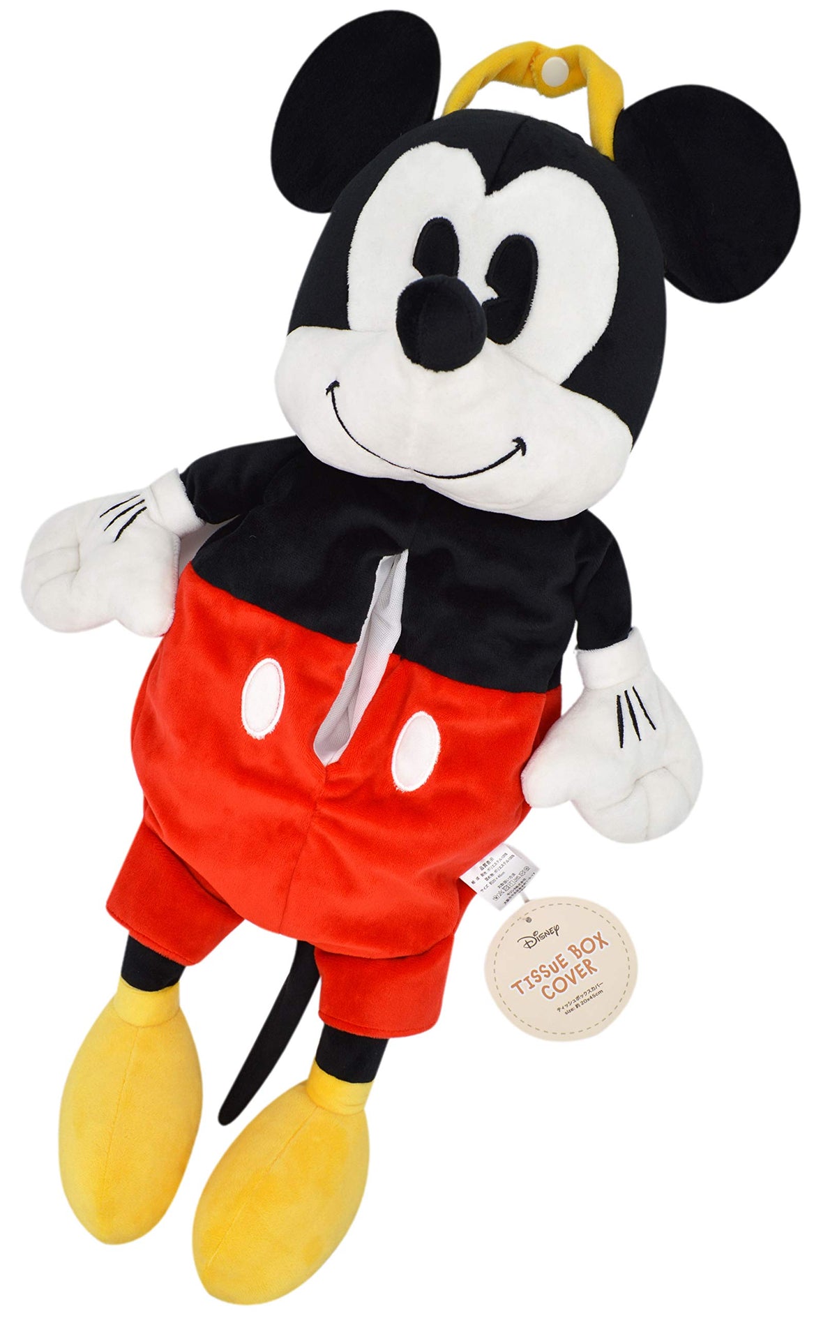Moripilo 4620369 Mickey Mouse Tissue Case, Hanging, Wall Hanging, Car Use, Black, Approx. 17.7 inches (45 cm), Official Character Goods, Fluffy, Plush Cover, Cute, Disney