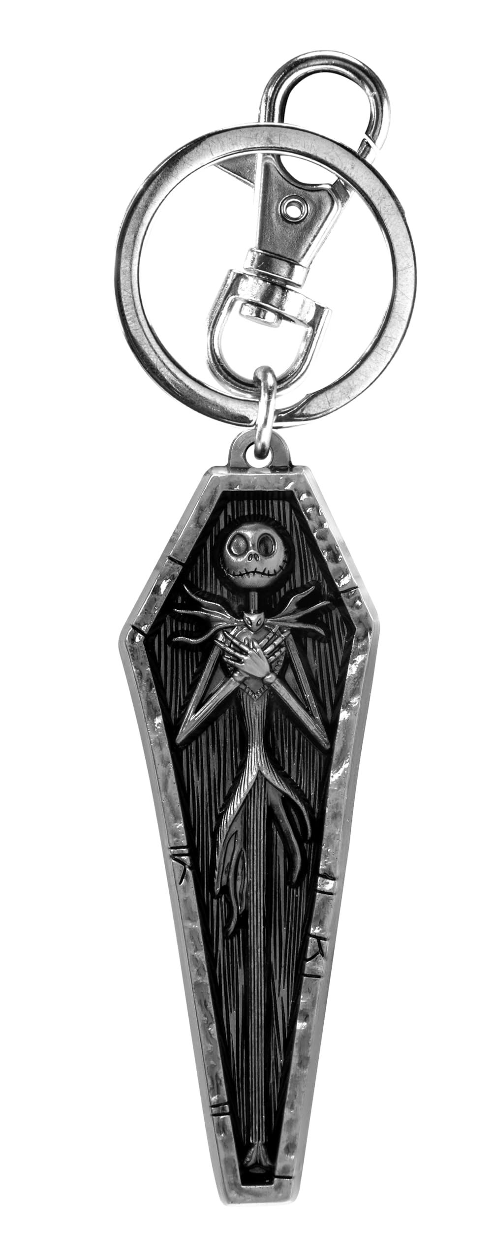 Nightmare Before Christmas Jack in Coffin Pewter Key Ring,Multi-colored,3"