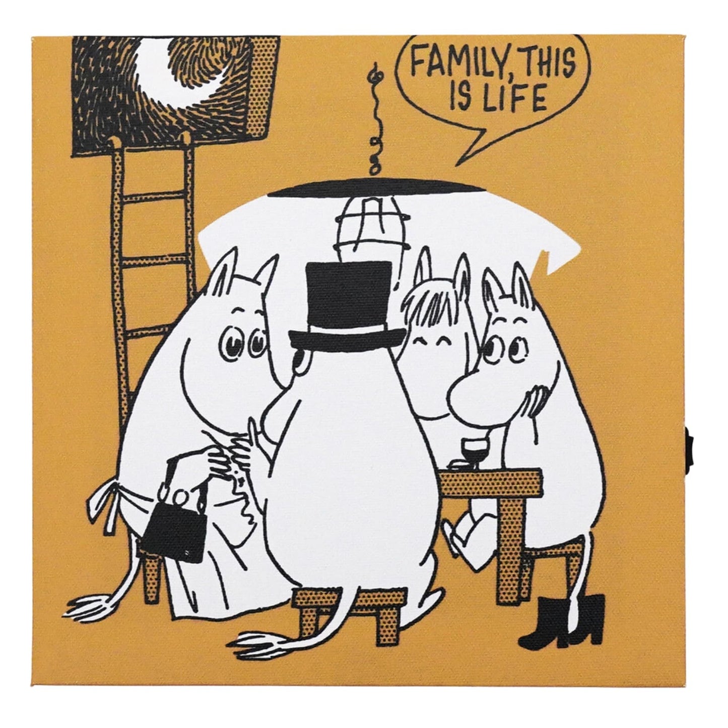 Toyo Case LED Canvas Art Moomin Series W 7.9 x D 1.0 x H 7.9 inches (20 x 2.5 x 20 cm) LCA-MMN with Sound Sensors (Yellow)