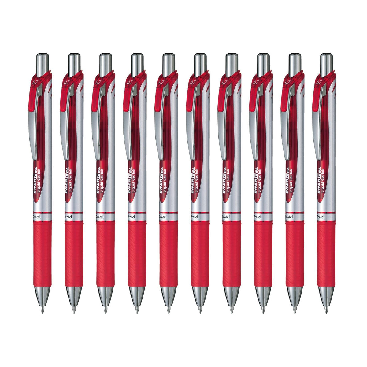 Pentel BL77-B EnerGel Ink Ballpoint Pen, 0.7 Red, 10 Pieces
