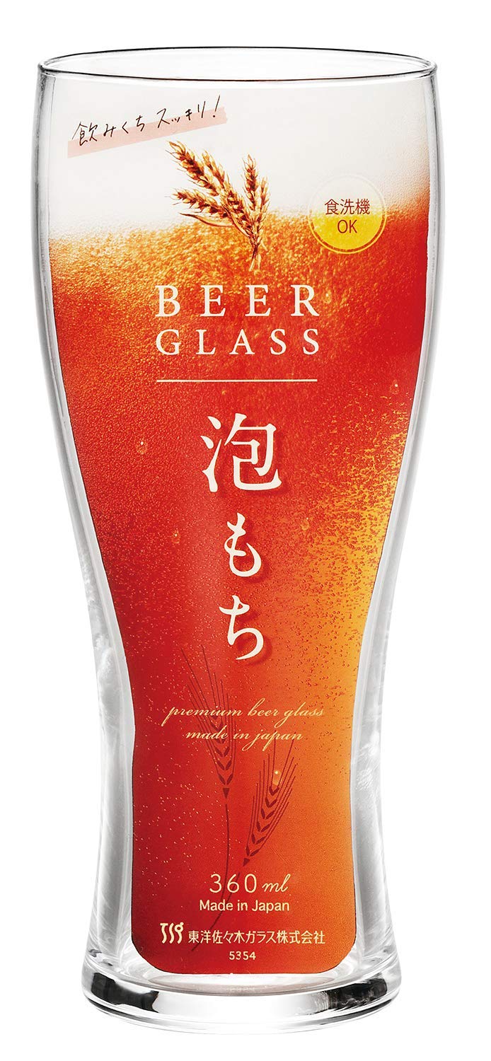 Toyo Sasaki Glass B-21147-JAN-P Beer Glass, 12.2 fl oz (360 ml), Enjoy the Rich Scent of Beer, Beer Glass, Pint Glass, Stylish, Cup, Made in Japan, Dishwasher Safe