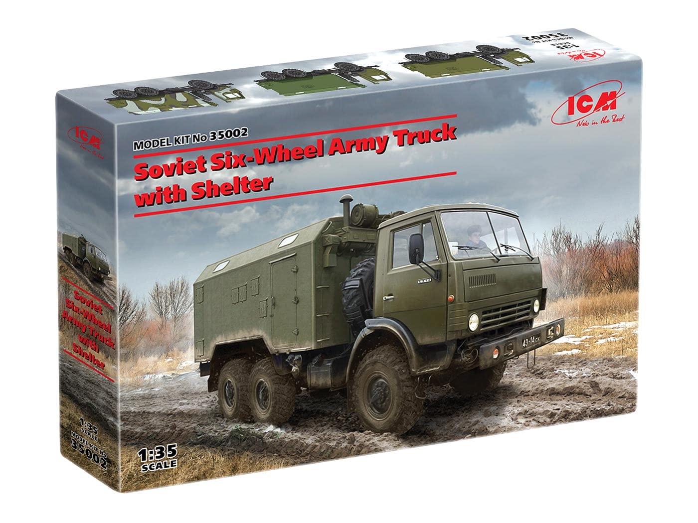 ICM 35002 - Plastic Vehicle Model Soviet Six-Wheel Army Truck with Shelter - Scale 1:35