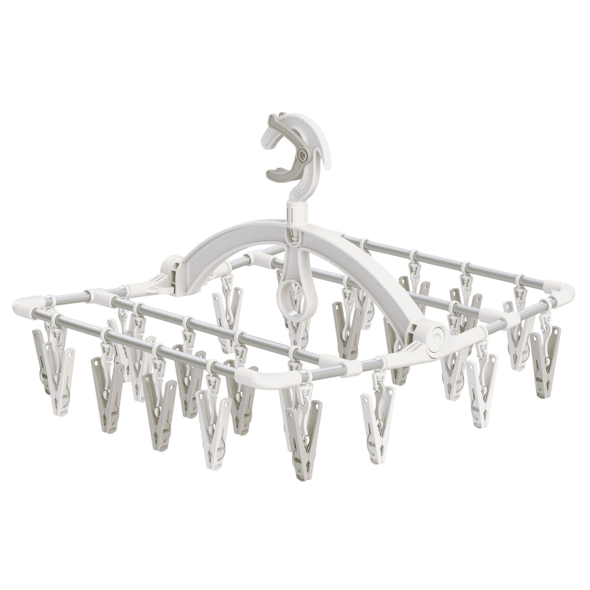 Towa Sangyo 20328 RakuMAX Aluminum Square Hangers, Long Pins, 24 Pieces, Lightweight and Durable, Easy to Dry, Easy to Pinch Pinch, Won't Twist Clothes, Pinch Hanger