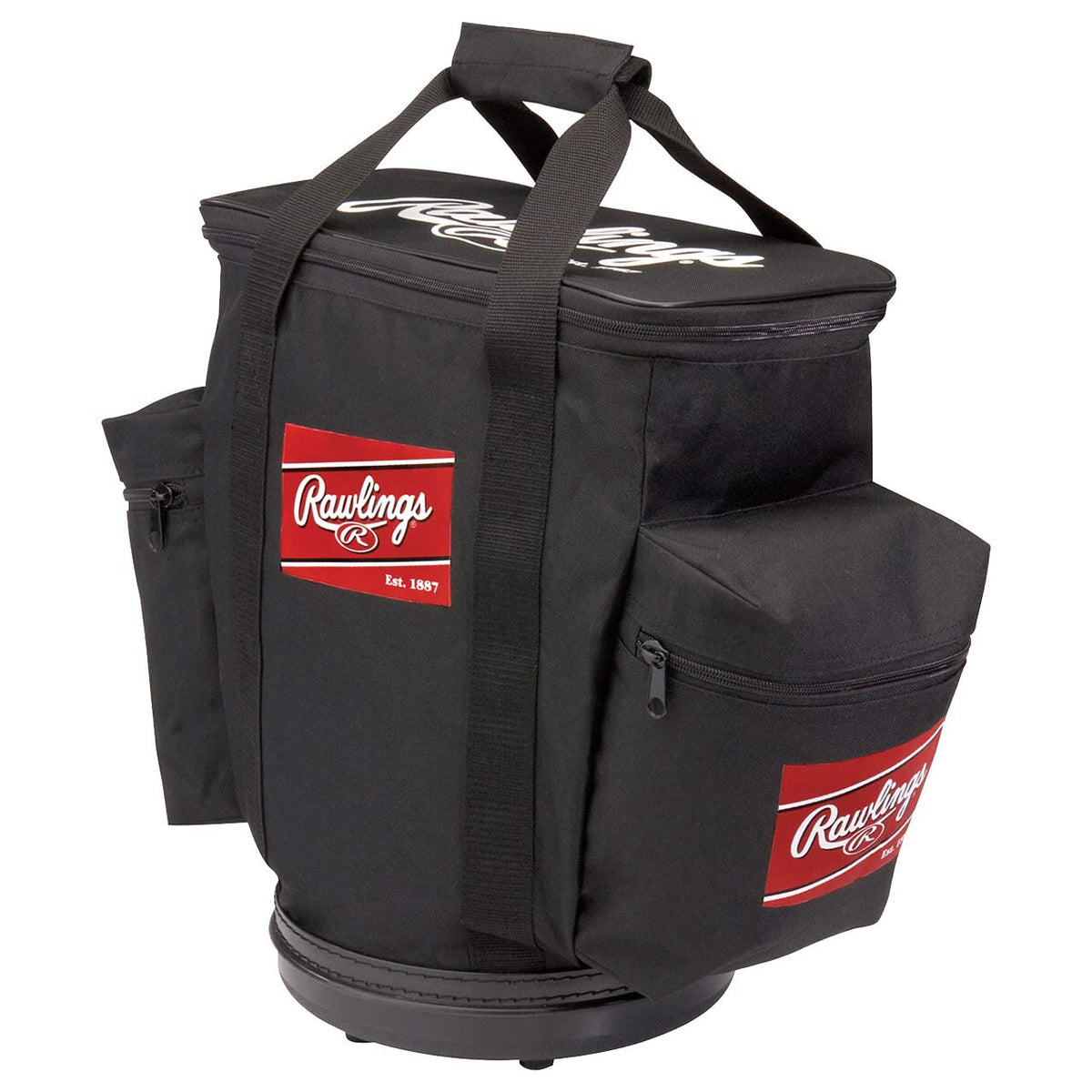 Rawlings Baseball Bag, Multicoloured, 21.7 x 13.4 x 12.2 inches, Black, Solid, Stash Pocket, 60 Items