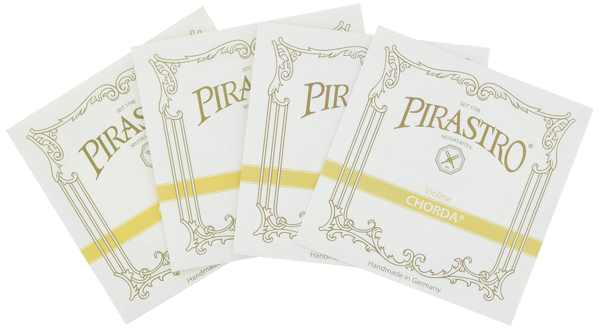 Chorda Violin String Set – Medium Tension, 11 1/2 Gauge E, Plain End