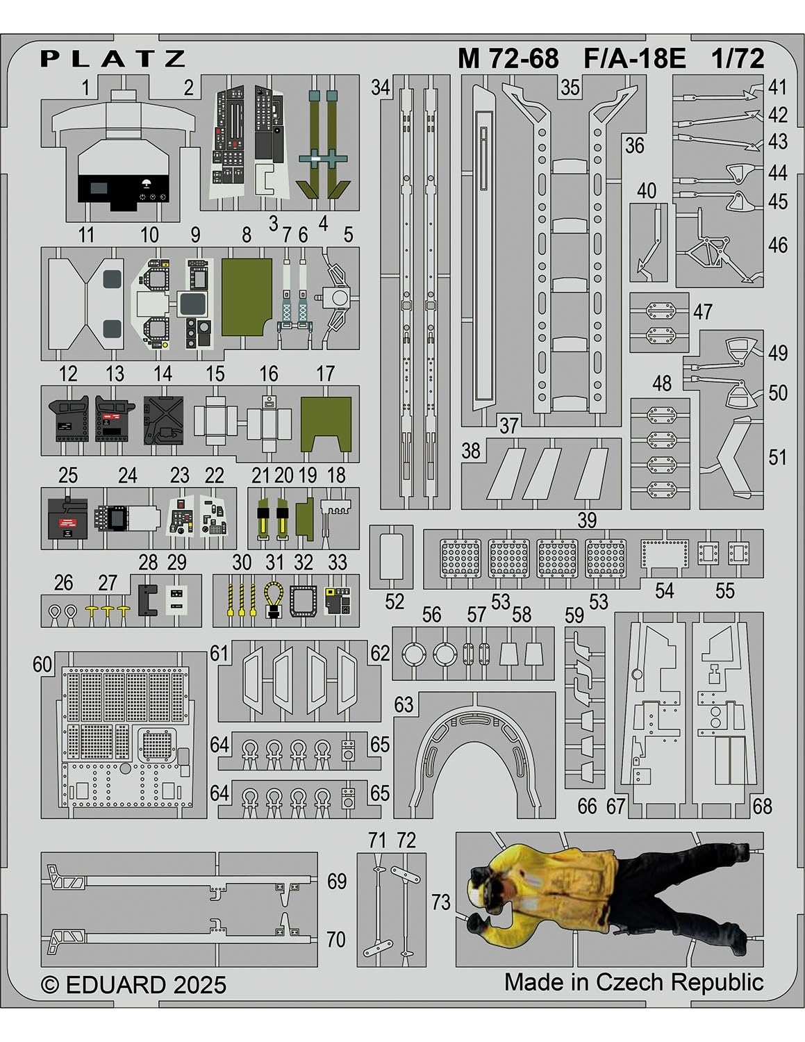 Platz 1/72 F/A-18E Etching Parts for Super Hornet M72-68 (Airplane)