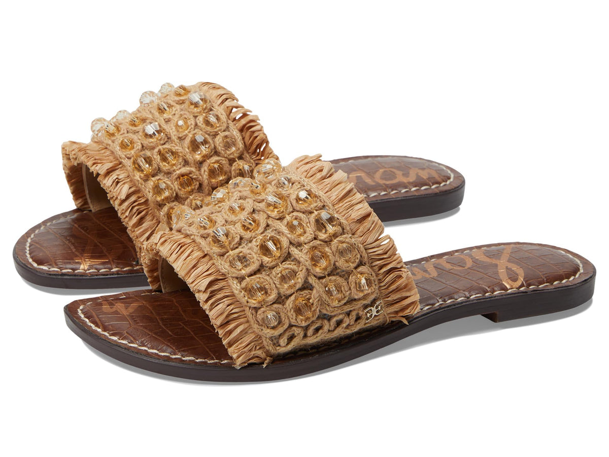 Sam Edelman Gladys Flat Sandal Natural Raffia 8 Medium
