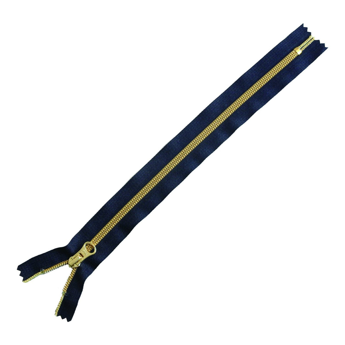 Y.K.K Metallic Single Opening Zipper, Navy Blue x Gold, 11.8 inches (30 cm), 3 Pieces, 2.0 inches (5 cm) 30-2G