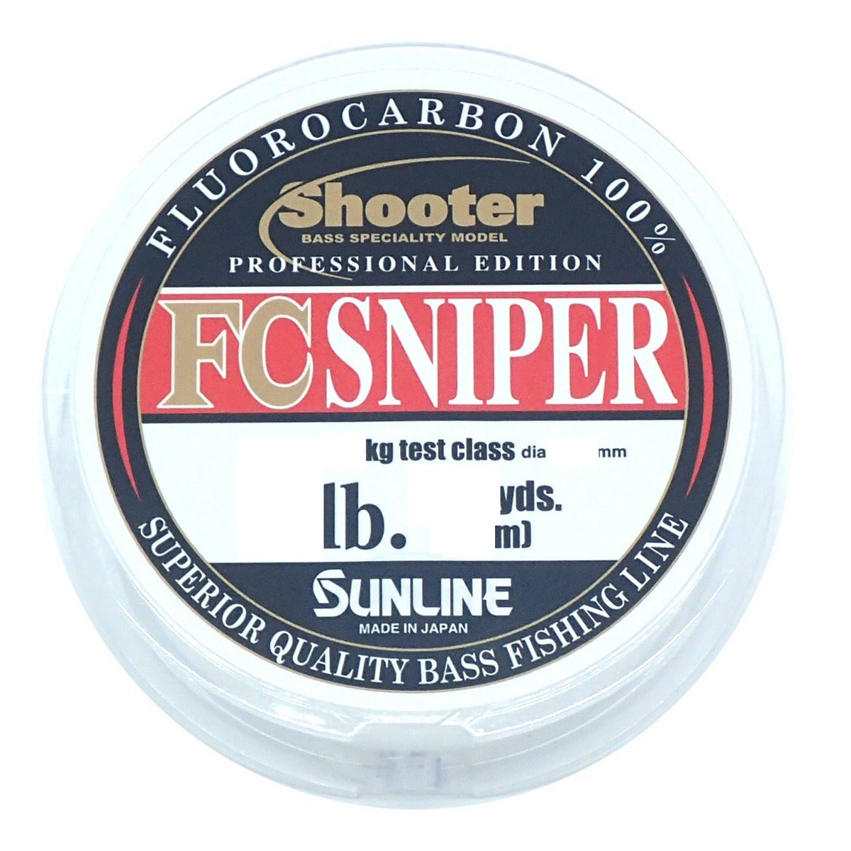 SUNLINE Fluorocarbon Line Shooter, Sniper, 328.1 ft (100 m), 4.5 lbs, Natural Clear