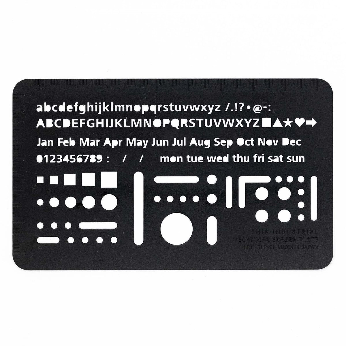 Luddite LDTI-TEP-01 Technical Eraser Plate Template, Black