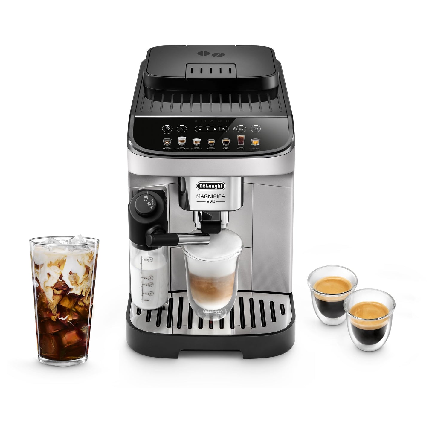 De'Longhi Magnifica Evo Automatic Espresso Machine, Milk Frother, Silver
