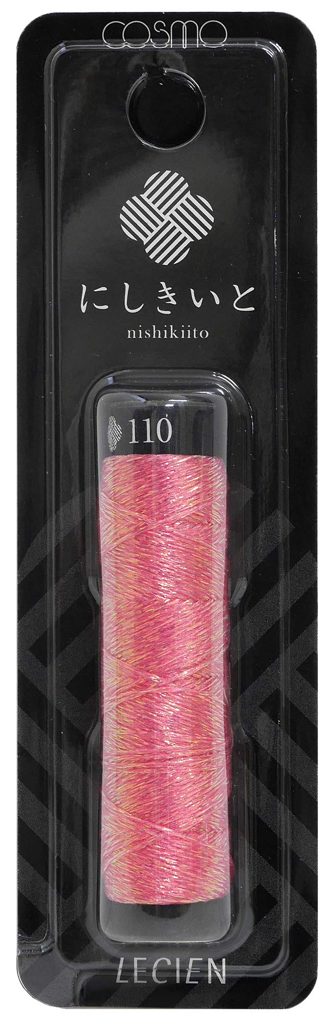Cosmo CS77-110 Threshold Glitter Embroidered Yarn Iridescent 20 m Roll 110 Cherry Blossom Peach