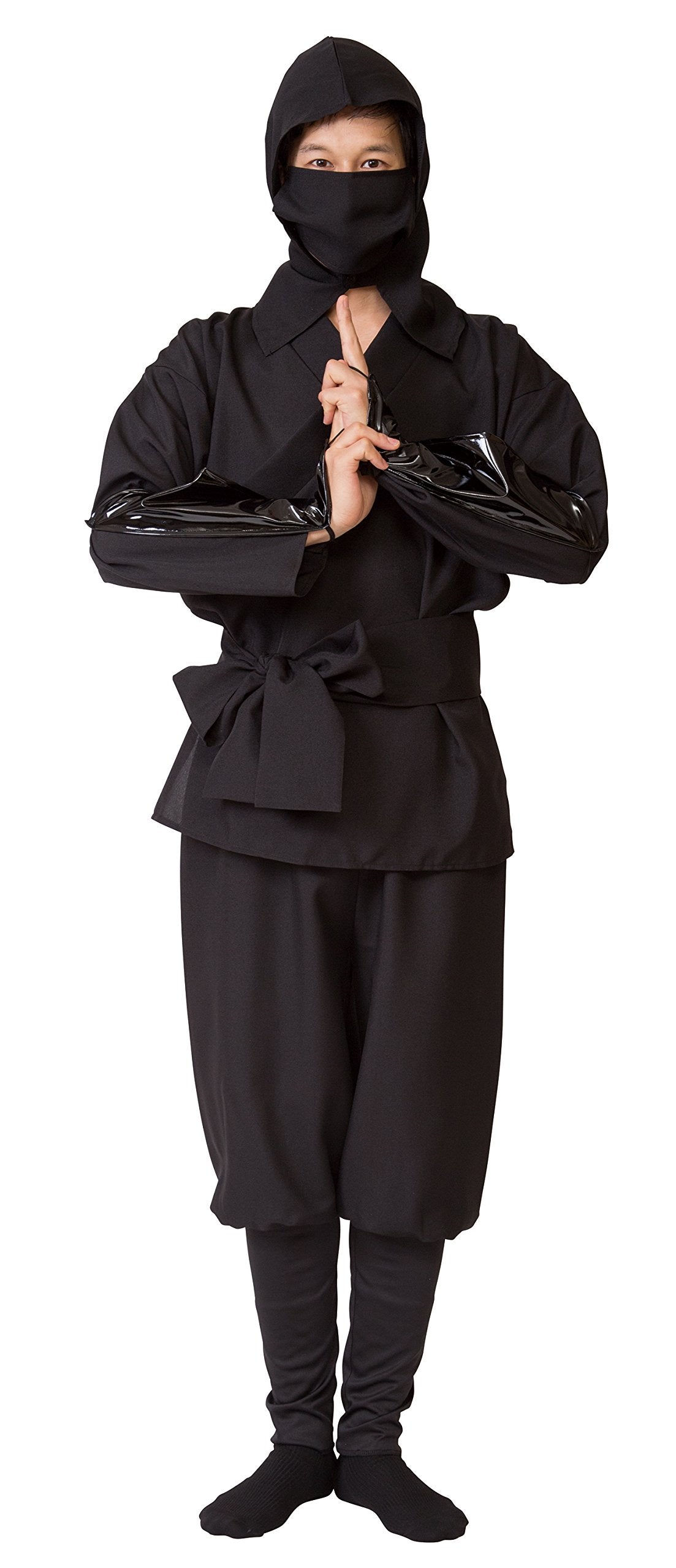 Black Ninja Ninja Ninja Cosplay Unisex Black 6-Piece Set (Men Kos)