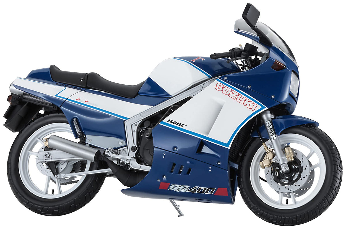 Hasegawa - 1:12 Suzuki RG400 Late Version - Blue/White Color W/Under Cowl