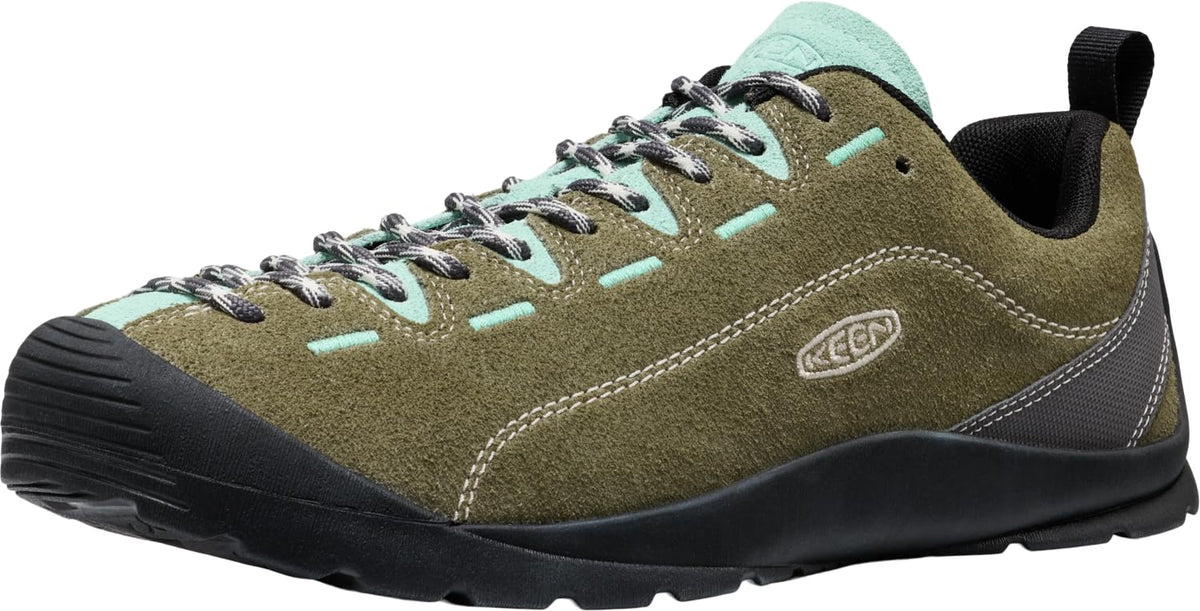 KEEN Men's Jasper Low Height Climbing Approach Style Sneakers, Dark Olive/Cabbage, 8