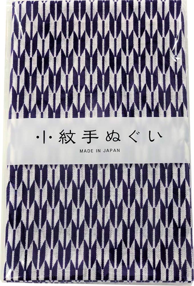 Miyamoto 33468 Tenugui Small Crest, Japanese Pattern, Izumenamu Plum 13.0 x 35.4 inches (33 x 90 cm), Arrow Feather