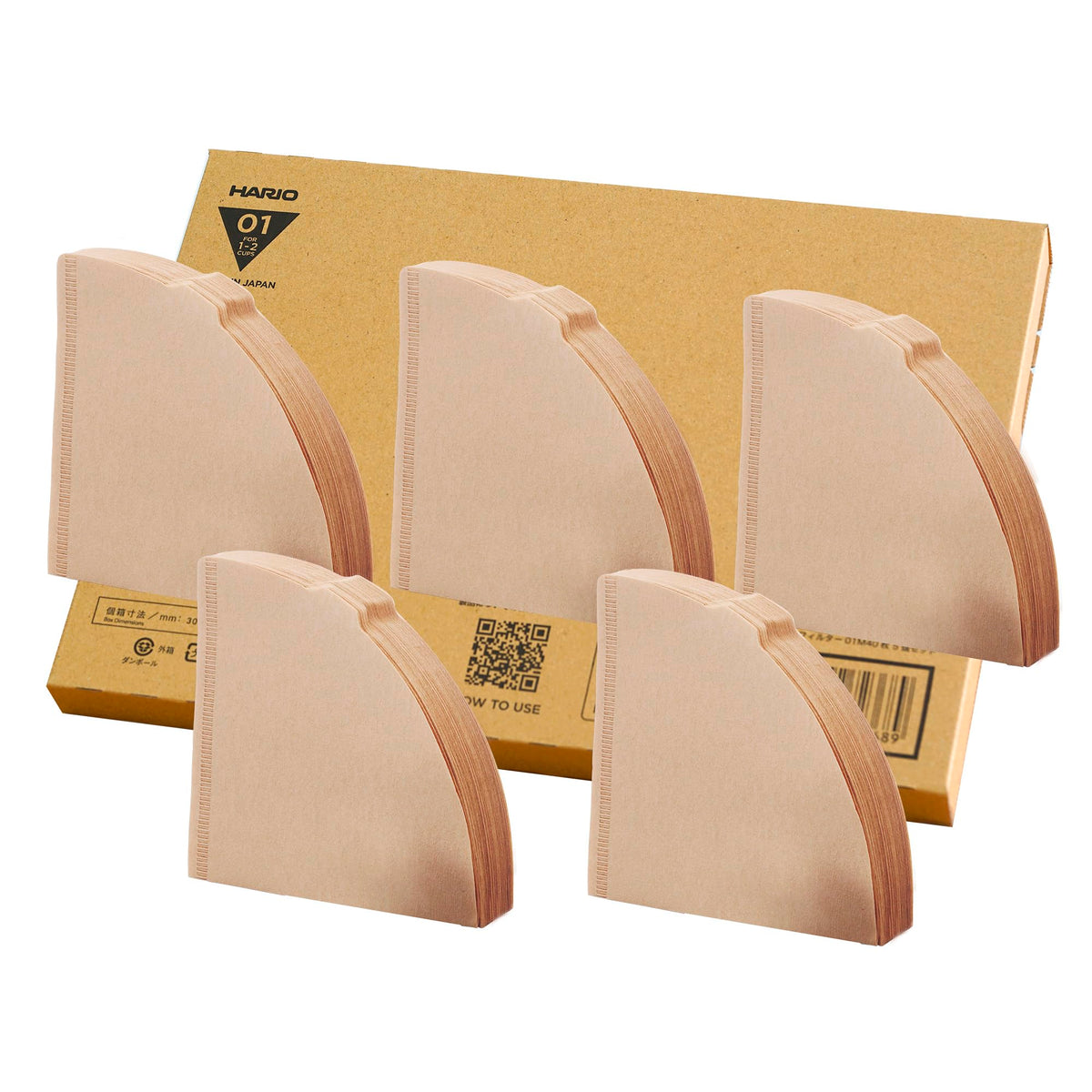 HARIO V60 Coffee Filters, 1 to 2 Cups, 200 Pieces, 40 Sheets x 5 Set, Amazon Original Set, Made in Japan, FSC Certified Paper, 01 M, Misarashi VCF-01-40M-5S-AZ+