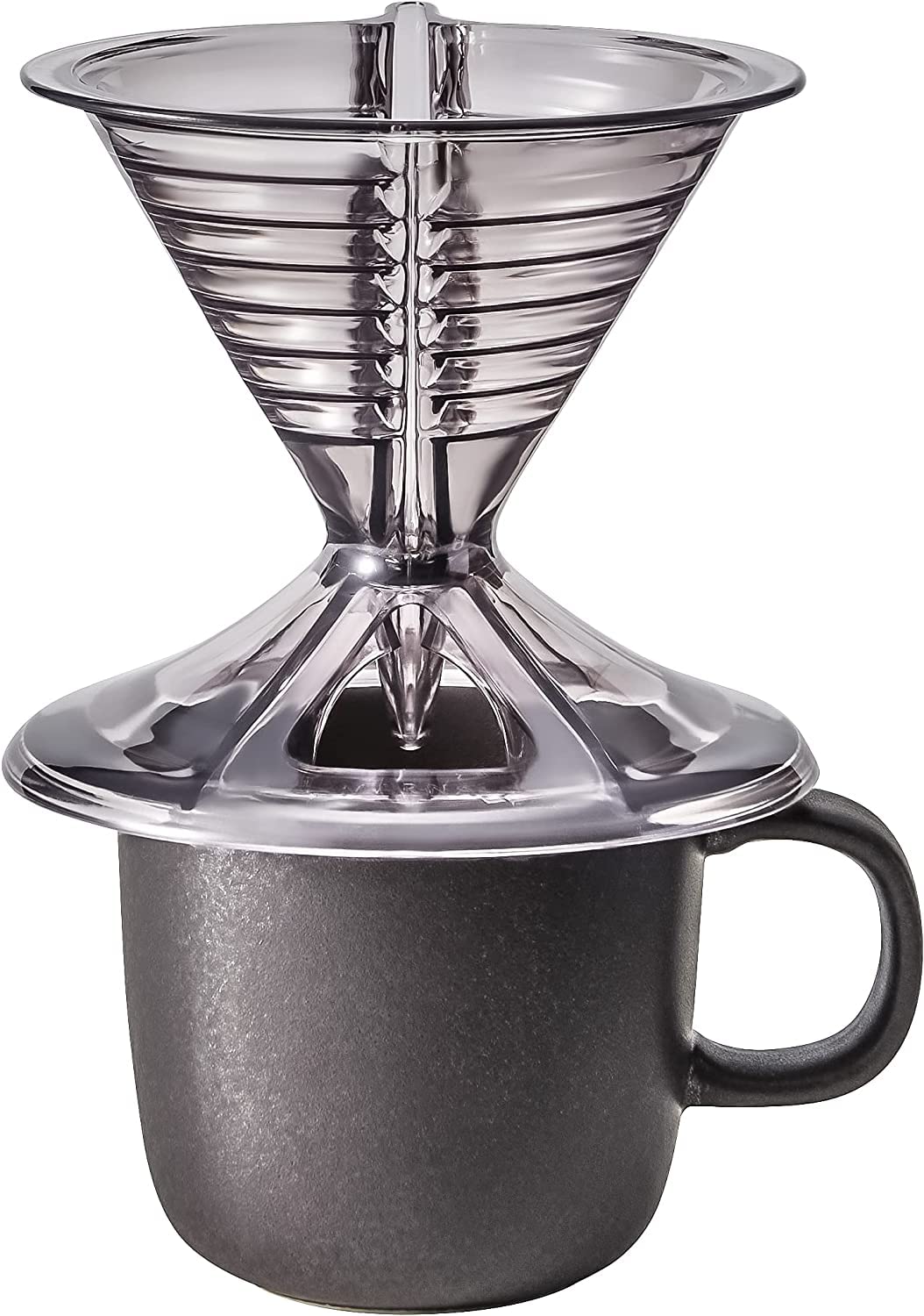 Marna Ready to K767BK Dripper Mug Set (For 1-2 Cups, 5.1 fl oz (130 ml), Black, Coffee Cup (with Leaflet)