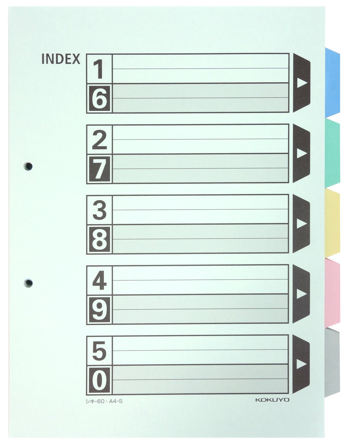 5 Mt 10 pairs Kokuyo S & T color partition card B5 vertical (japan import)