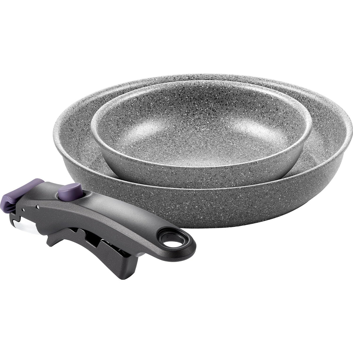 Ballarini Vinci Z1029-792 "Vinci Frying Pan, 7.9 inches (20 cm) / 10.2 inches (26 cm), Dedicated Handle, 3-Piece Set, Made in Italy, IH Compatible, Ceramic Coating