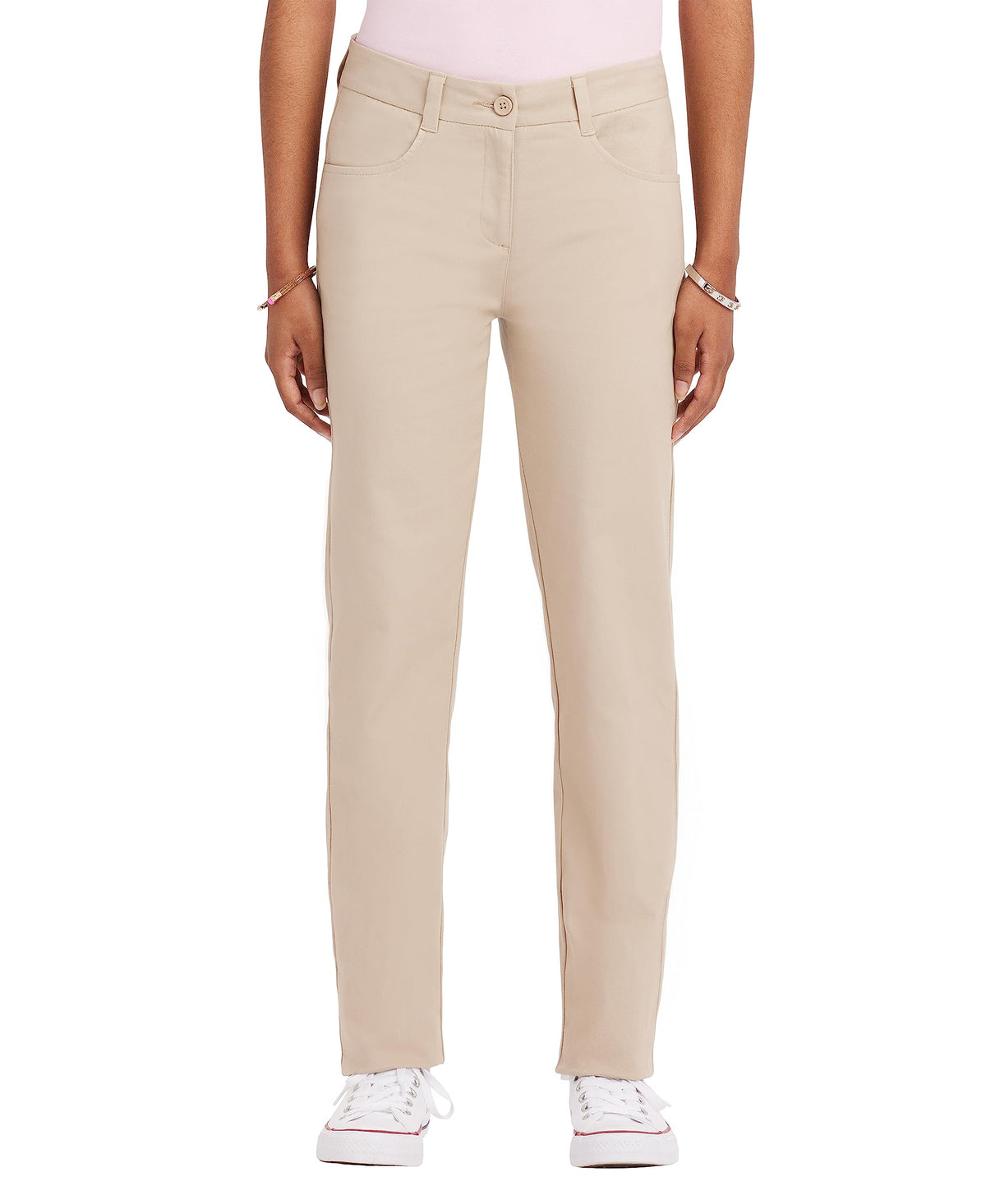 IZOD Junior's Uniform Stretch Twill Skinny Pant, Khaki, 11