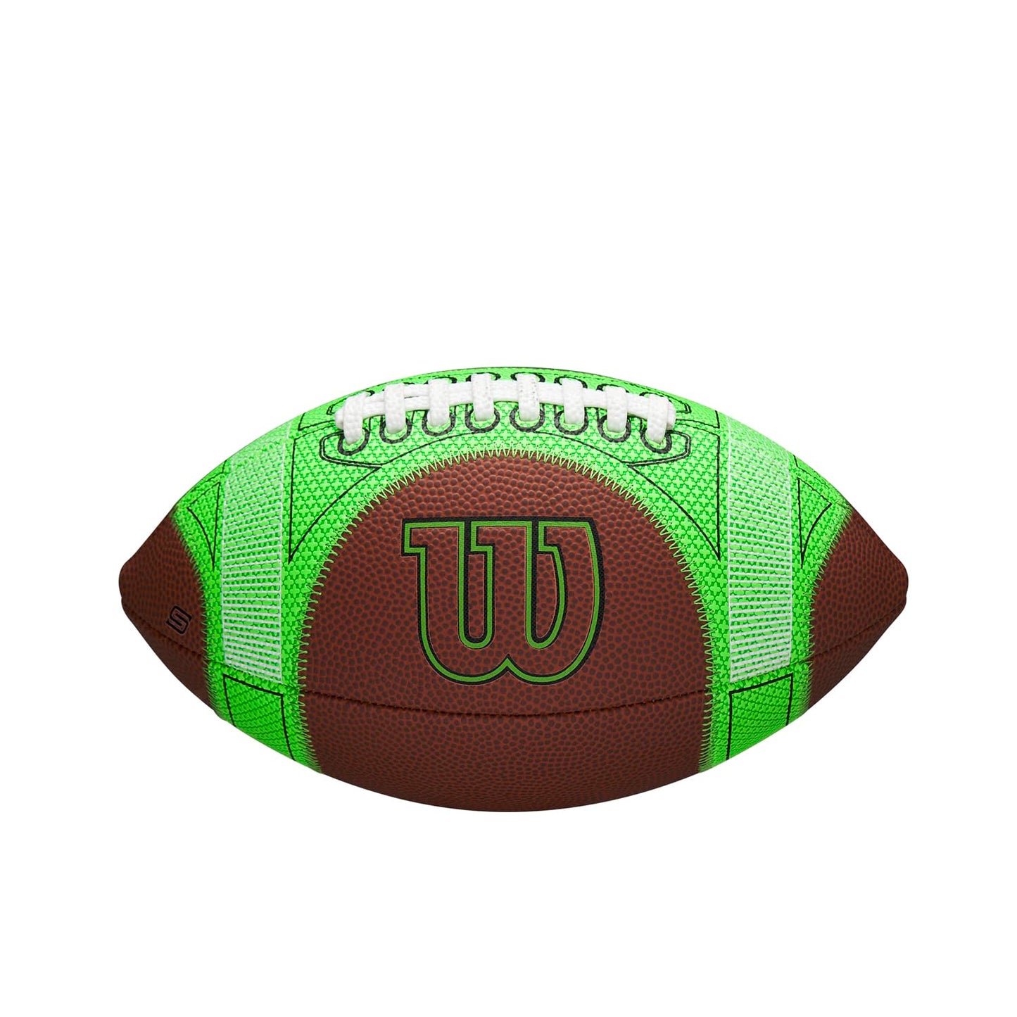 WILSON GST SpeedSkin Hylite Football - Brown/Green, Junior Size