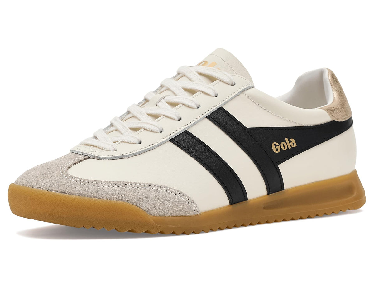 Gola, Women, Torpedo Leather, Off White/Black/Gold, 8, Medium