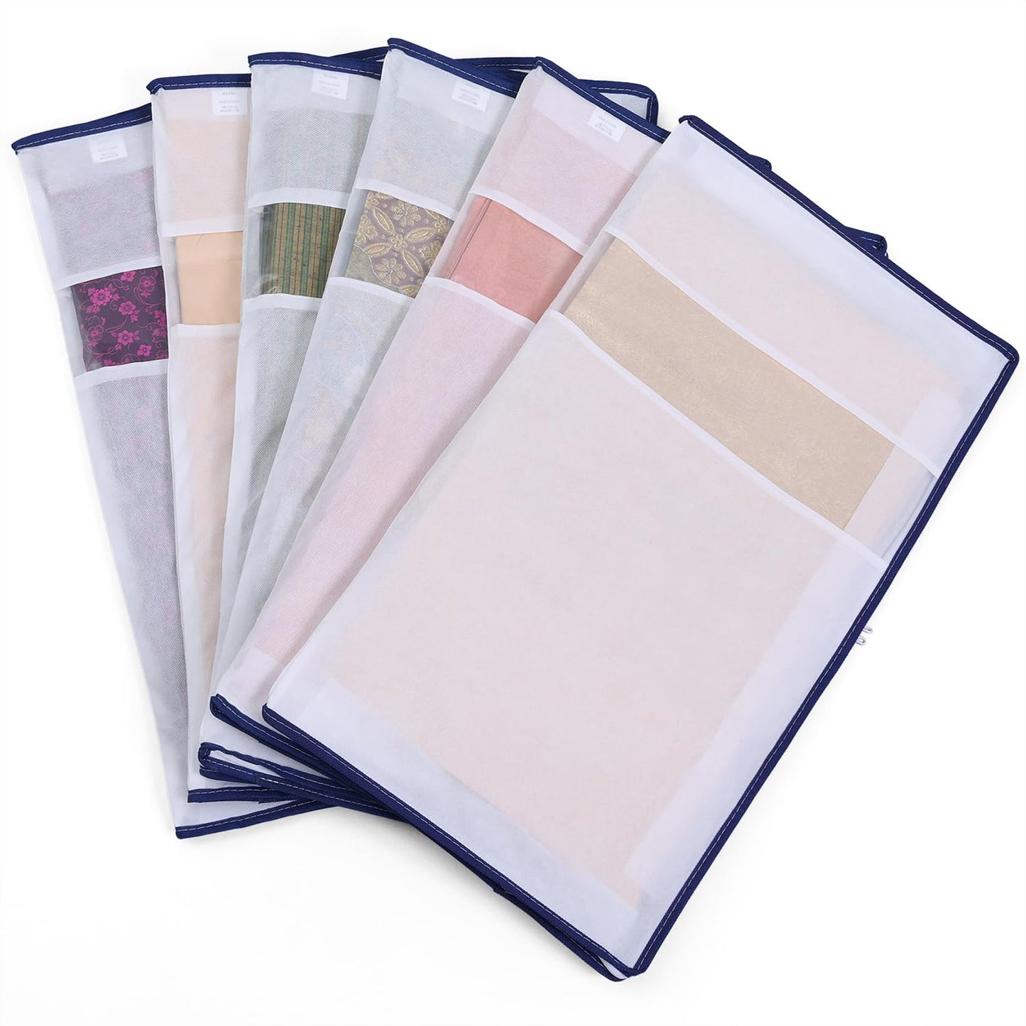 Astro 173-20 Obi Storage Bag, White, 3 Way Opening, Set of 6, Transparent Window, Non-woven Fabric, Zipper Type, Slim