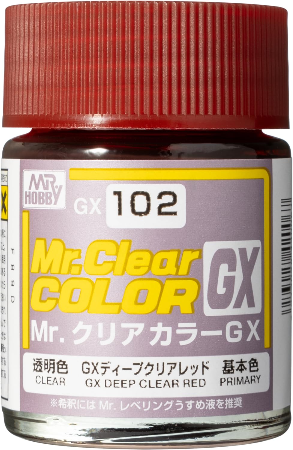 Mr. Hobby GX102 Clear Deep Red 18ml, GSI Mr. Color GX