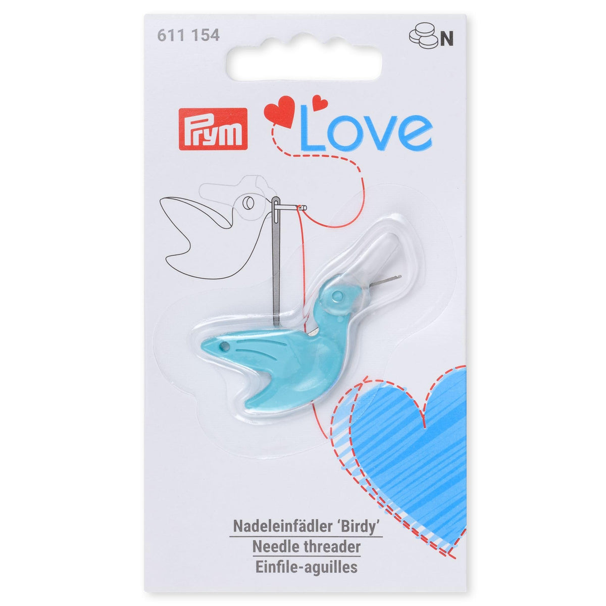 Prym Love Needle Threader Birdy Mint - 5pcs