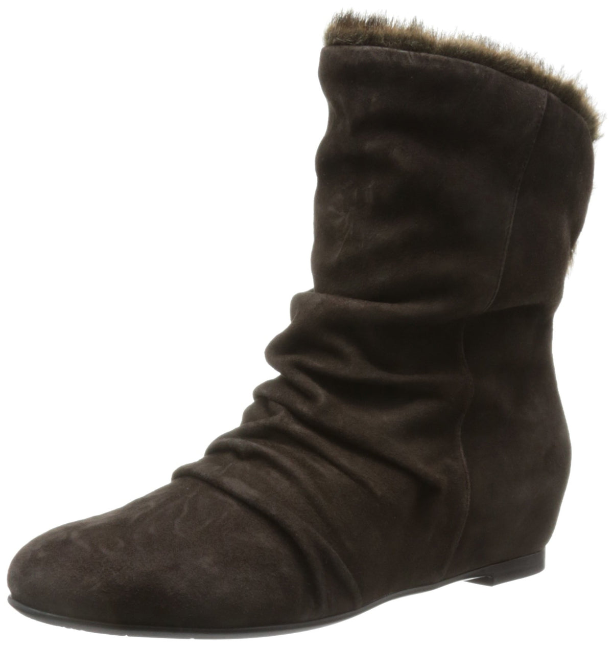 UnReef 3272 Fur Motif Short Boots, brown (dark brown) suede, 24.5 cm