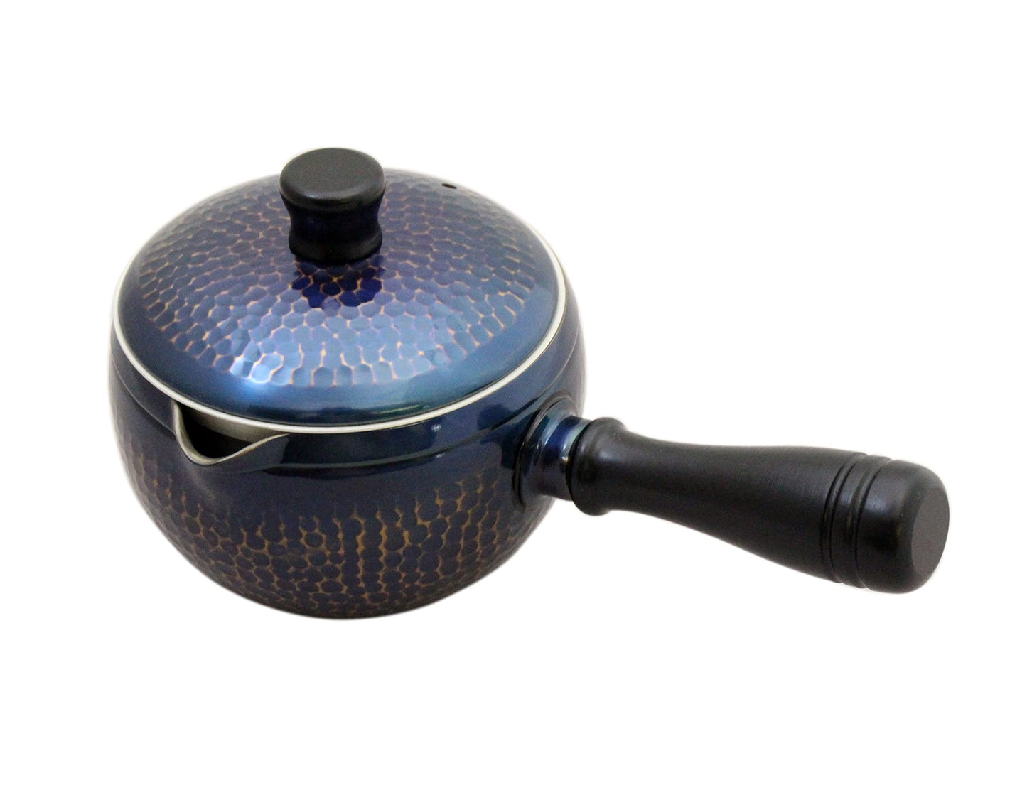 Shinkodo Pure Copper Teapot (Yokote) (With Strainer) Blue Coat Finish Hammer Gift Wrapping Specifications