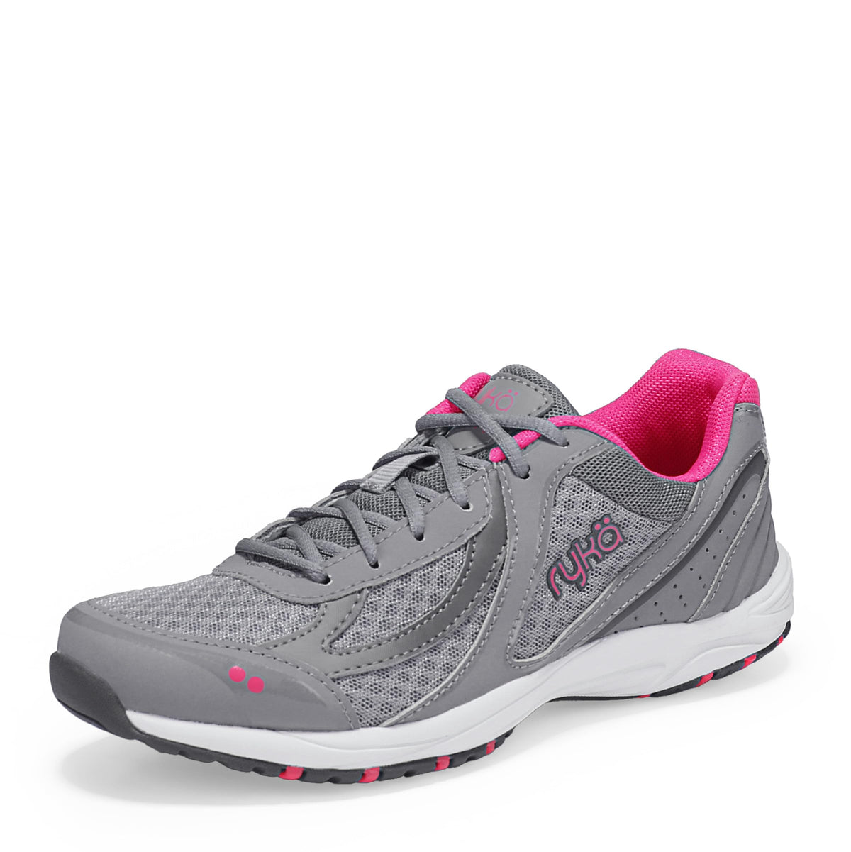 Ryka Womens Dash 3 Walking Shoe, Frost, 9 Wide US Grey/Pink