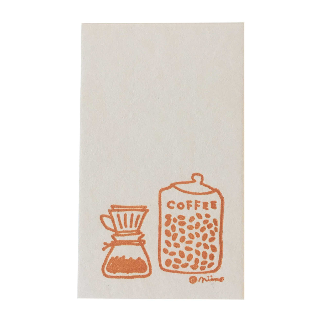 松本洋紙店(Matsumoto Paper) niino Letterpress Mini Message Card, Coffee Server, 2.2 x 3.6 inches (55 x 91 mm), Business Card Size, Set of 1