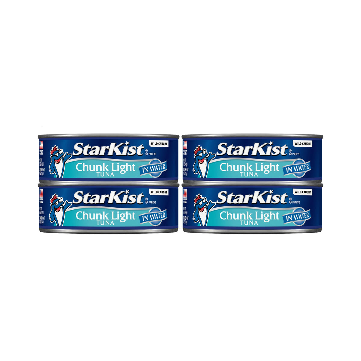 StarKist Chunk Light Tuna in Water, 5 oz (4 Pack) Canned Tuna Fish, Wild Caught, Gluten Free, Ready to Eat, Perfect for Salads, Keto Meals and Snacks, with 20g Protein & 90 Calories Per Serving