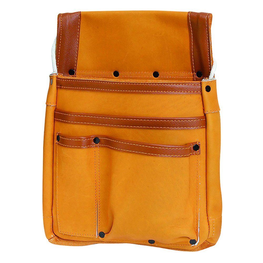 SK11 SHMK-BR Genuine Cowhide Leather Gusseted Nail Bag, 13.8 x 10.6 inches (350 x 270 mm)