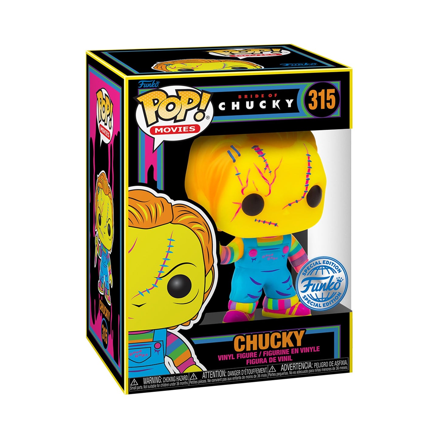 Bride of Chucky Black Light Pop! Vinyl Figure - Entertainment Earth Exclusive