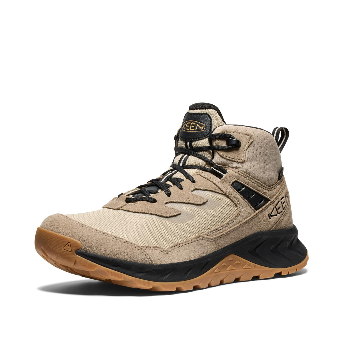 KEEN Men's Hightrail Mid Height Durable Lightweight Breathable Leather Waterproof Hiking Boots, Brindle/Oak Buff, 10 WIDE