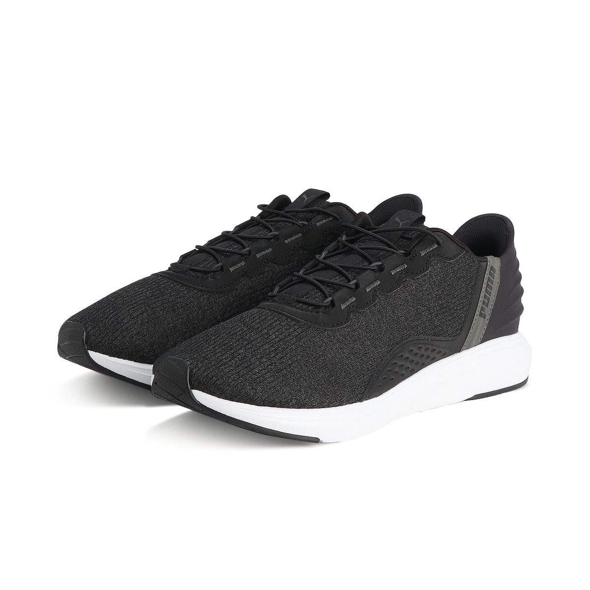 PUMA(プーマ) Men's Running Shoe, 25 Spring Summer Colors Puma Black/Flat Dark Grey/Shadow Gray (01), 22.0 cm