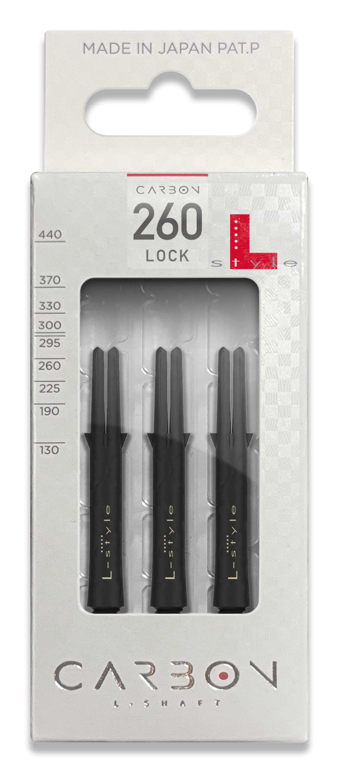 L-style Carbon Dart Shafts – Locked – 260 – Black