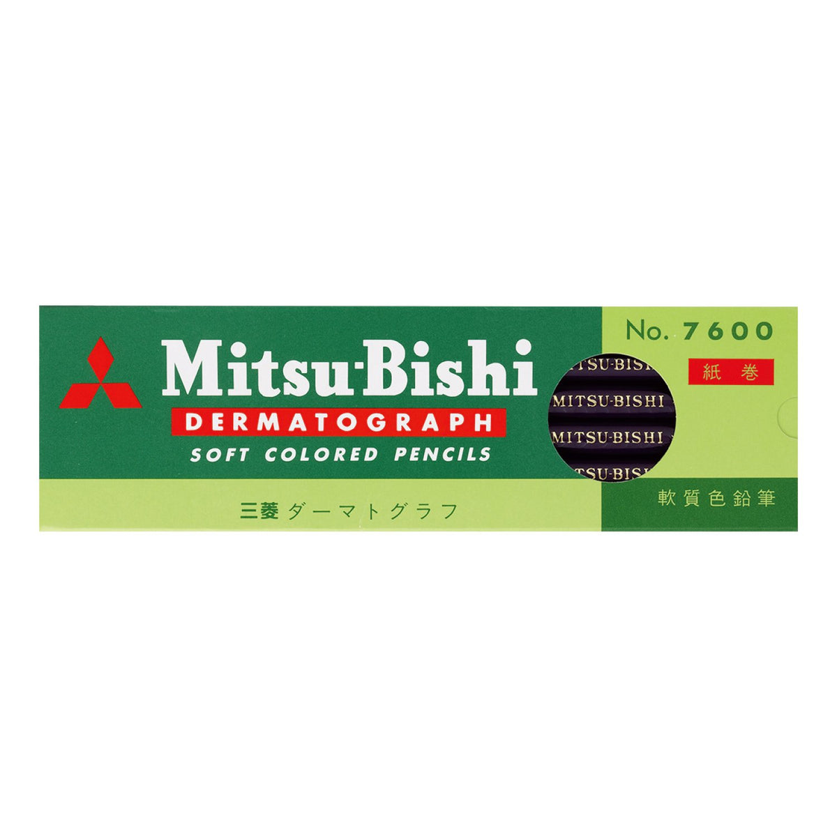 Mitsubishi Pencil K7600.12 Oil-Based Dermatograph Colored Pencils, No. 7600, Purple, 1 Dozen