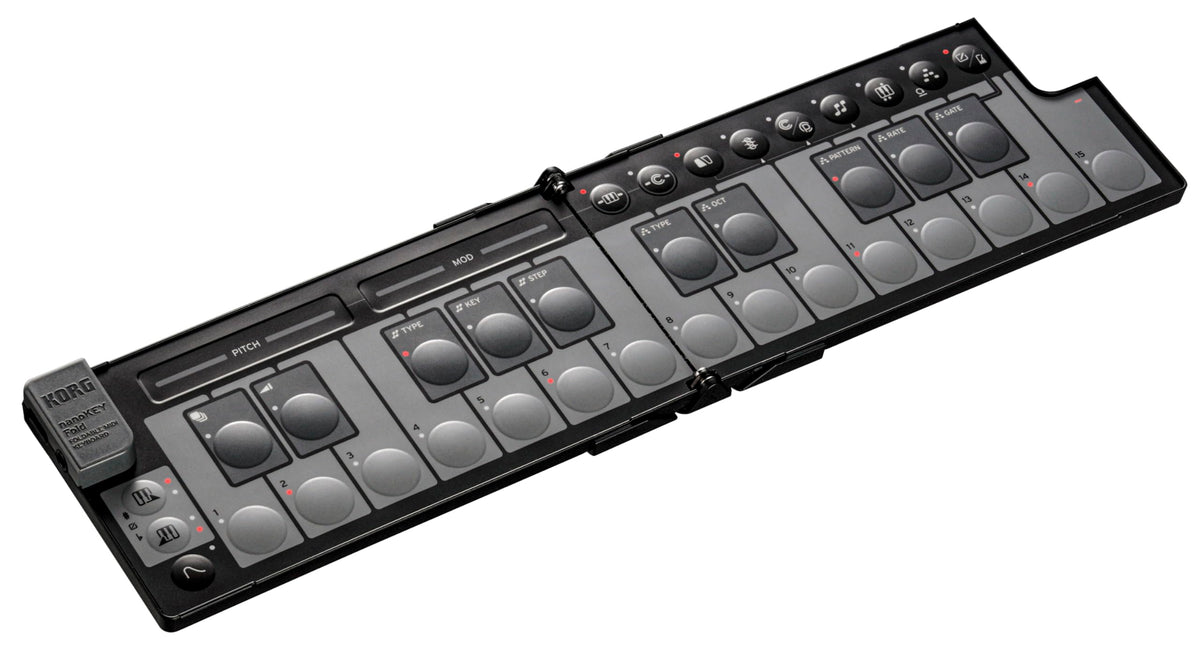 Korg nanoKEY Fold - 25-Key Foldable MIDI Keyboard Controller with USB-C and TRS-MIDI - Black