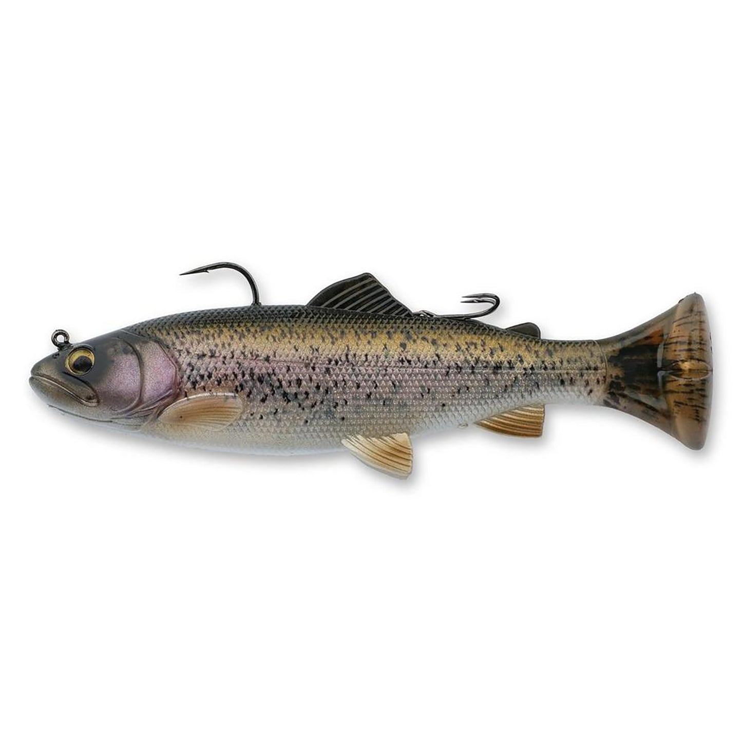 Savage Gear Pulse Tail Trout RTF Fishing Bait, 1 3/4 oz, Ghost Trout, Realistic Contours, Colors & Movement, Durable Construction, Dual Heavy-Duty Fishing Hook Rigging, Scent Infused