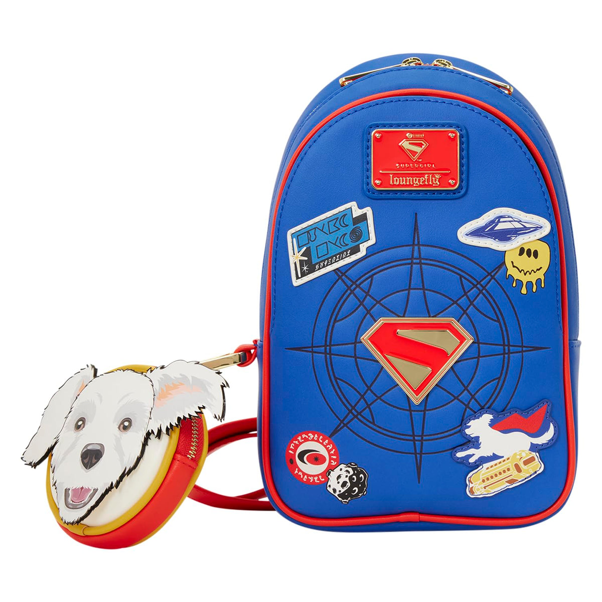 Loungefly Warner Bros.: DC Supergirl - Krypto - Sling Crossbody with Coin Bag - Large Compartment - Great for Kids & Adults - Collectible Bags