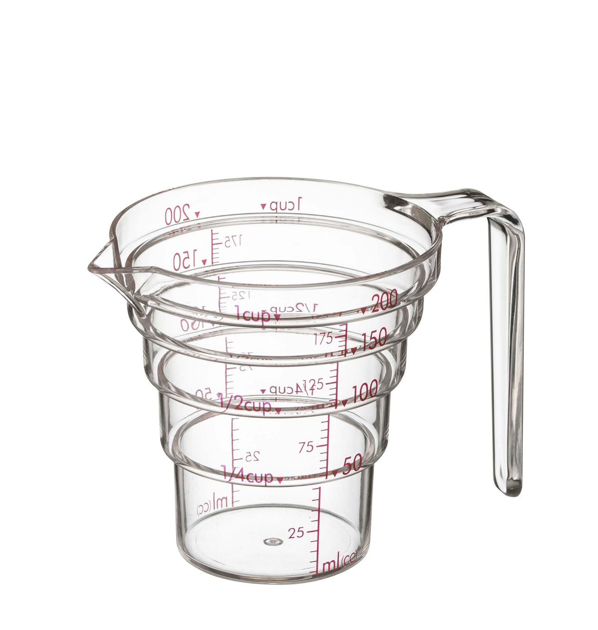 Yamazaki Industries 2699 Microwave Safe, Tiered Measuring Cup, 6.8 fl oz (200 ml), Clear