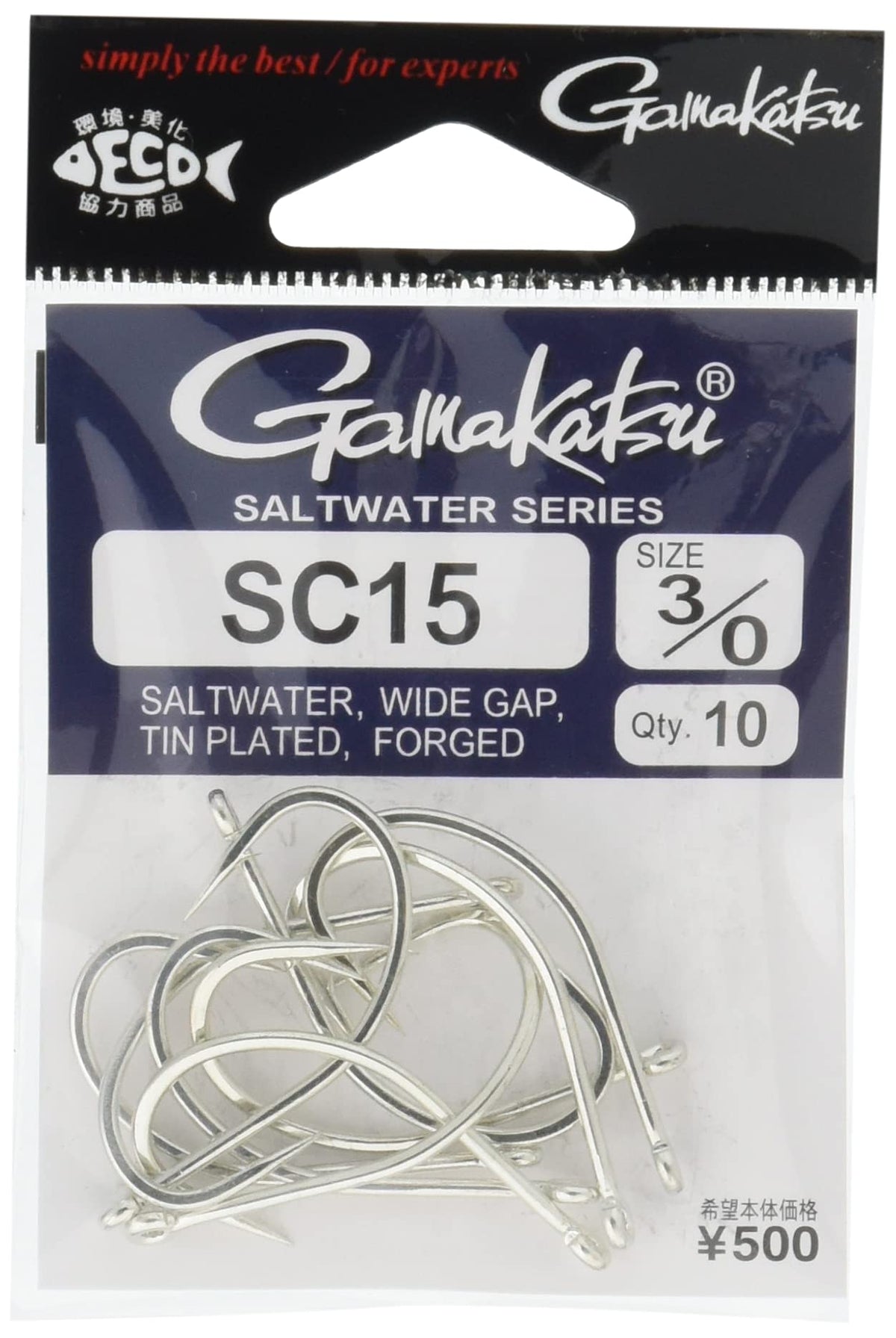 Gamakatsu 67703 Fly Hooks, SC15, No. 3/0, 10 Pieces, Silver