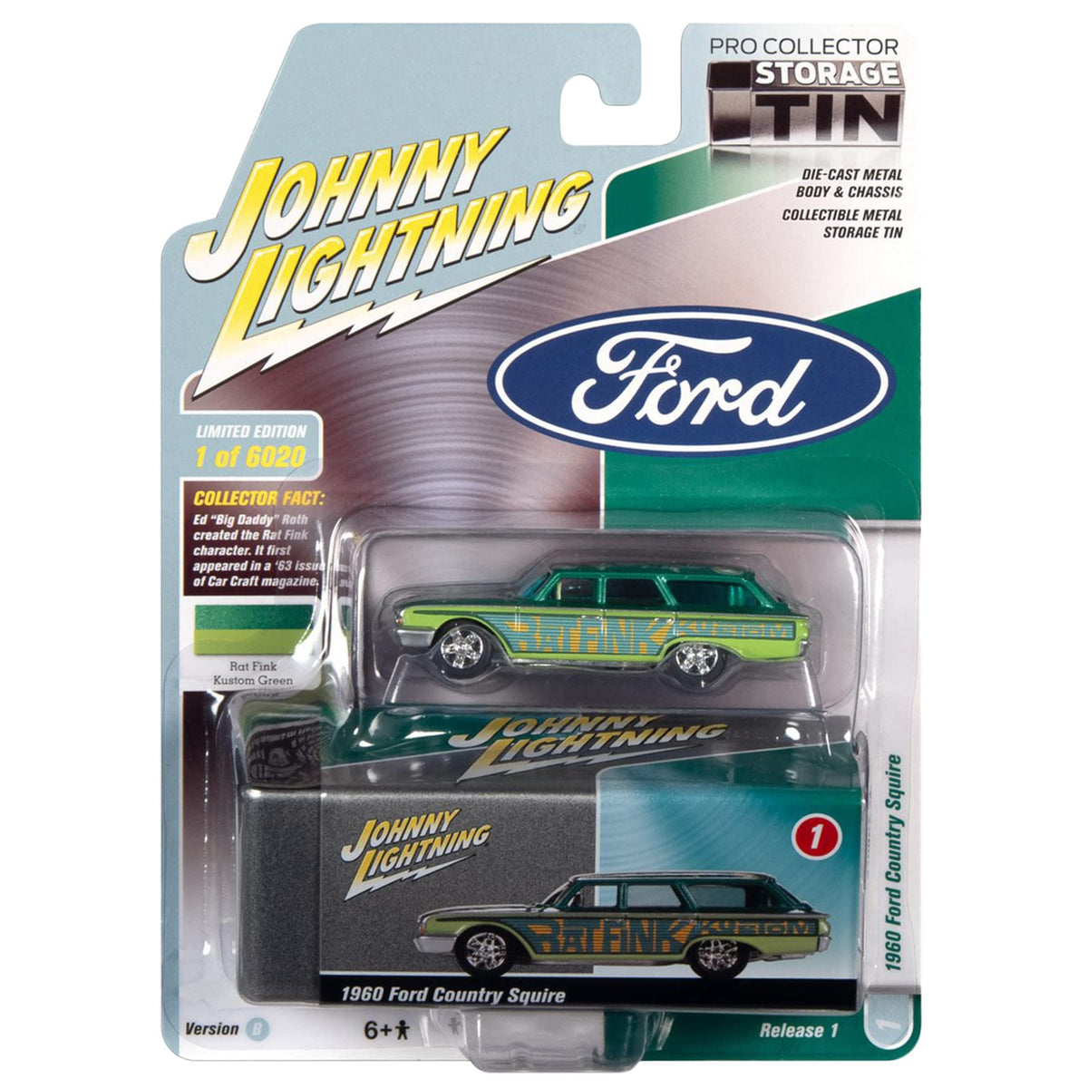 Johnny Lightning - 1960 Ford Country Squire (Rat Fink)